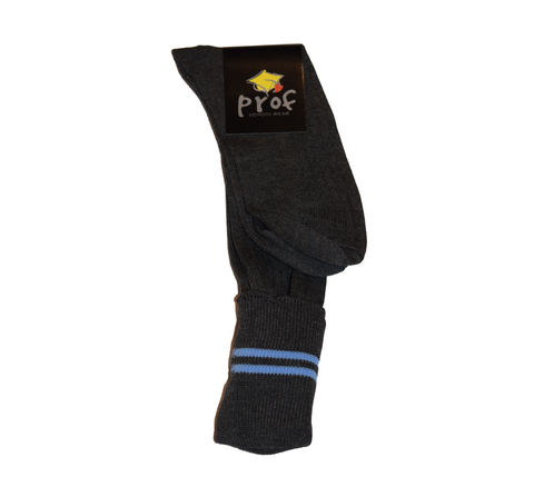 Grey & Sky Blue School Socks