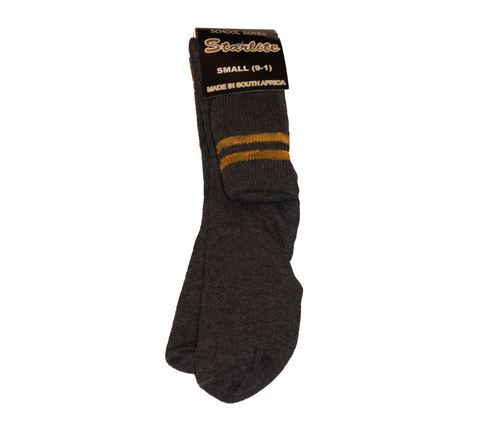 Grey & Gold School Socks