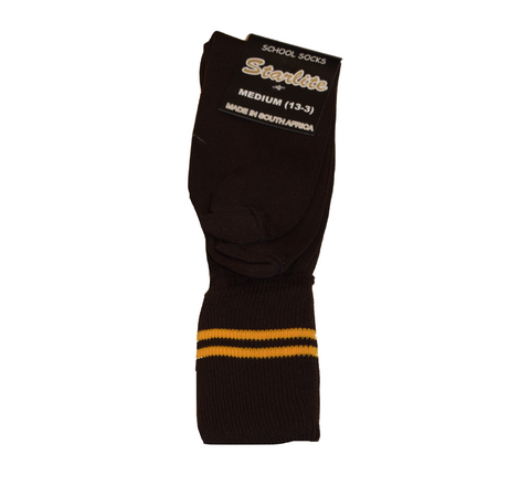 Brown & Gold School Socks
