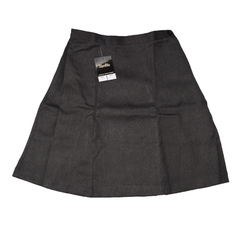 Plain 6 Panel Serge Grey Skirt