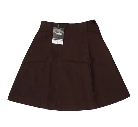 Plain 6 Panel Brown Skirt