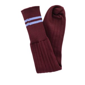 School Socks - Maroon & Sky