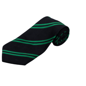 Striped School Tie – Black & Green