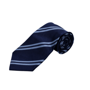 Striped School Tie – Navy & Sky Blue