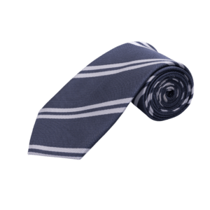 Striped School Tie – Grey & White