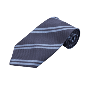 Striped School Tie – Grey & Sky Blue