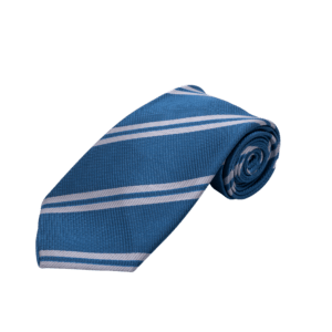 Striped School Tie – Sky & White