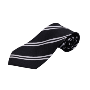Striped School Tie – Black & White