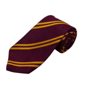 Striped School Tie – Maroon & Gold