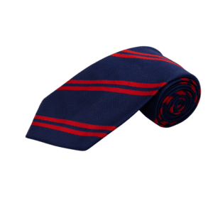 Striped School Tie – Navy & Red