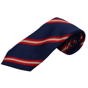 Striped School Tie – Navy, Red & Cream