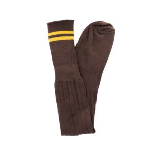School Socks - Brown & Gold