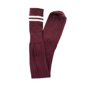 School Socks - Maroon & White