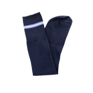 School Socks - Navy with Sky & White