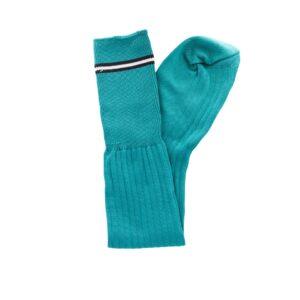 School Socks - Turquoise with Black & White