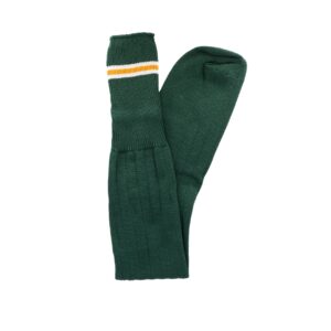 School Socks - Green with White & Gold