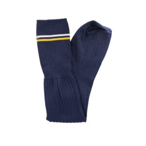 School Socks - Navy with White & Gold