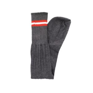 School Socks - Grey with Red & White