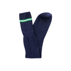 School Socks - Navy with Green & White