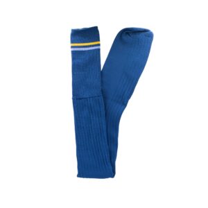 School Socks - Royal Blue with Gold & Sky