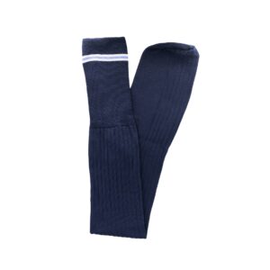 School Socks - Navy with White & Sky
